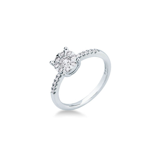 Anello Magic  con Diamanti in Oro Bianco