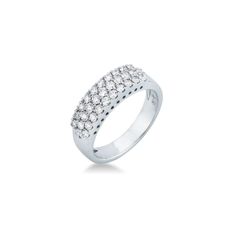 Anello Fascia con Diamante in Oro Bianco