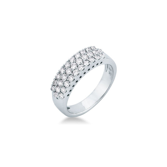 Anello Fascia con Diamante in Oro Bianco
