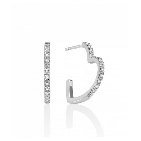 Orecchini cuore con diamanti naturali e argento Miluna