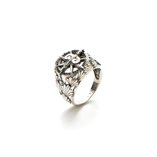 Anello Cesare Paciotti in Argento con Rosa dei Venti – Nord-Est