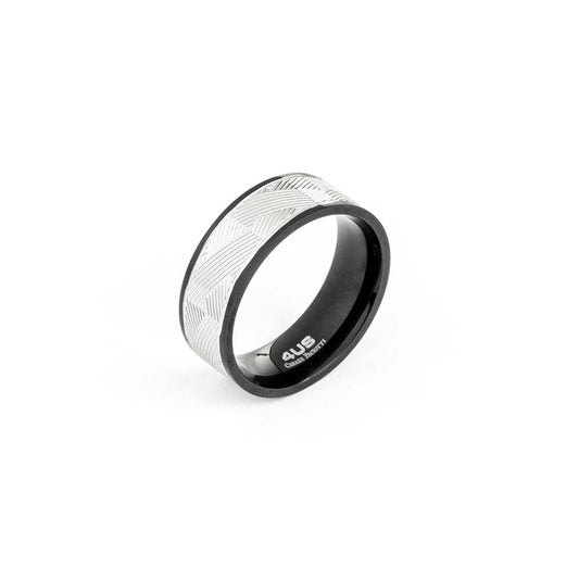 Anello a Fascia 4US Paciotti in Acciaio con Texture