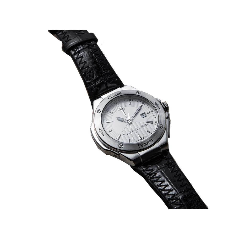 Orologio Cesare Paciotti in Acciaio e Pelle Nera